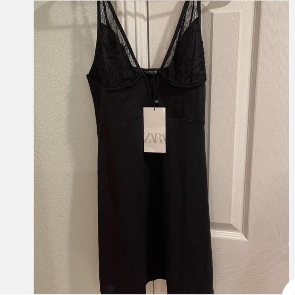 Zara Black Lace Slip Dress